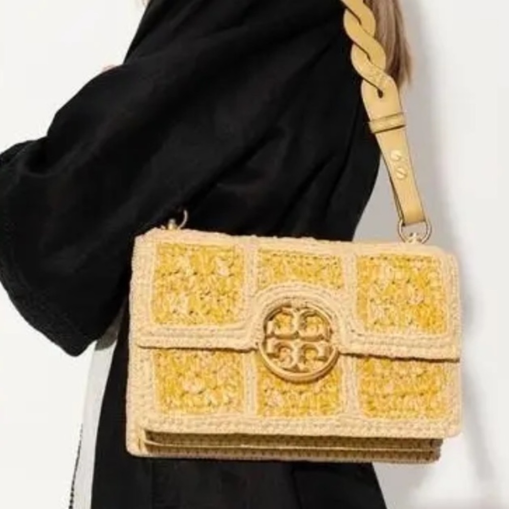 Tory Burch Raffia Miller Shoulder Bag